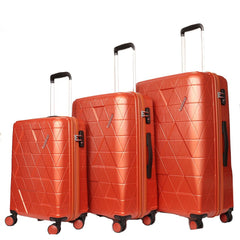 American tourister triangolo set 3 pezzi rigidi 4 ruote metallic copper arancione 115974/D791 60G03004