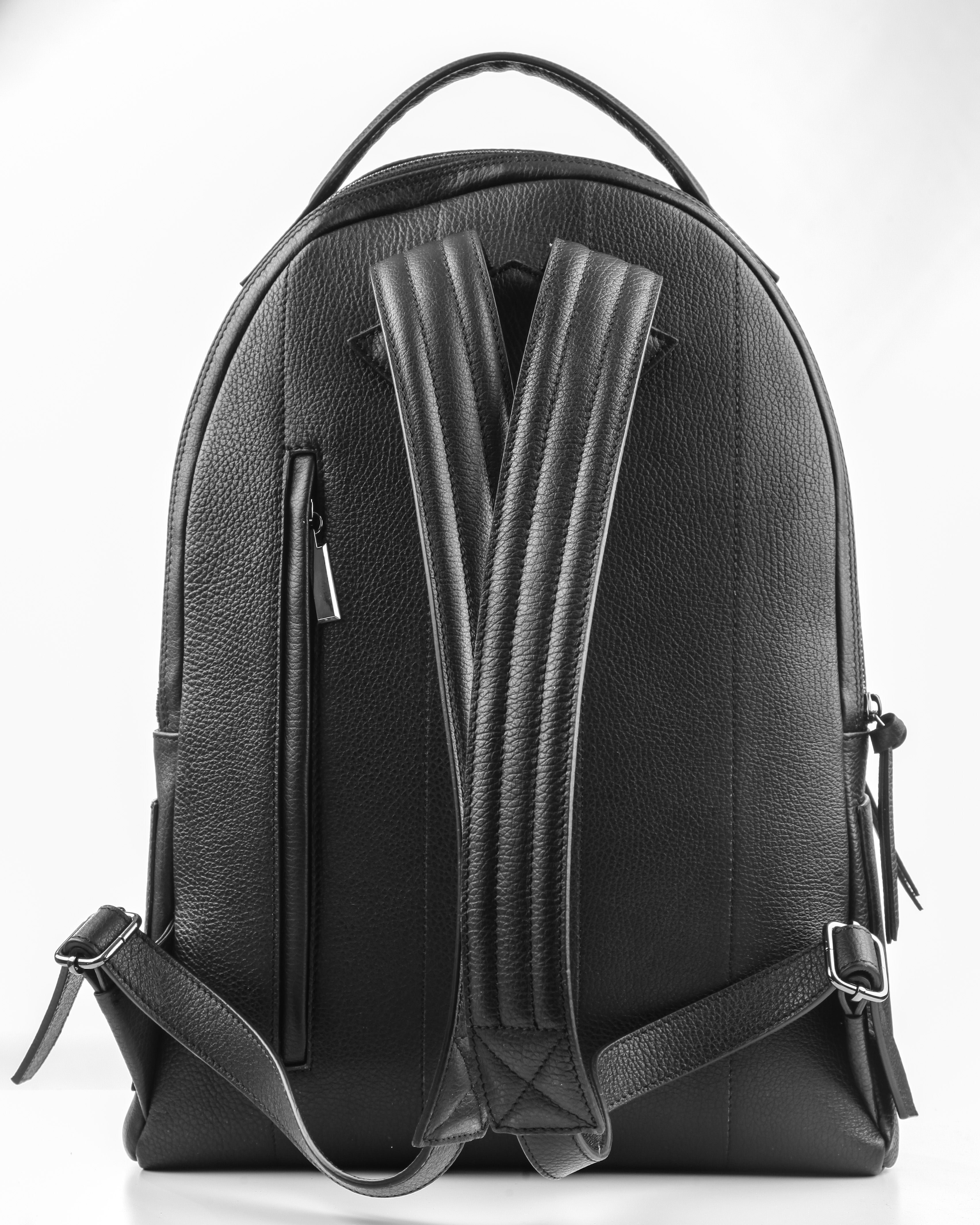 Lingua d'oca zaino in pelle martellata nero 183582.01