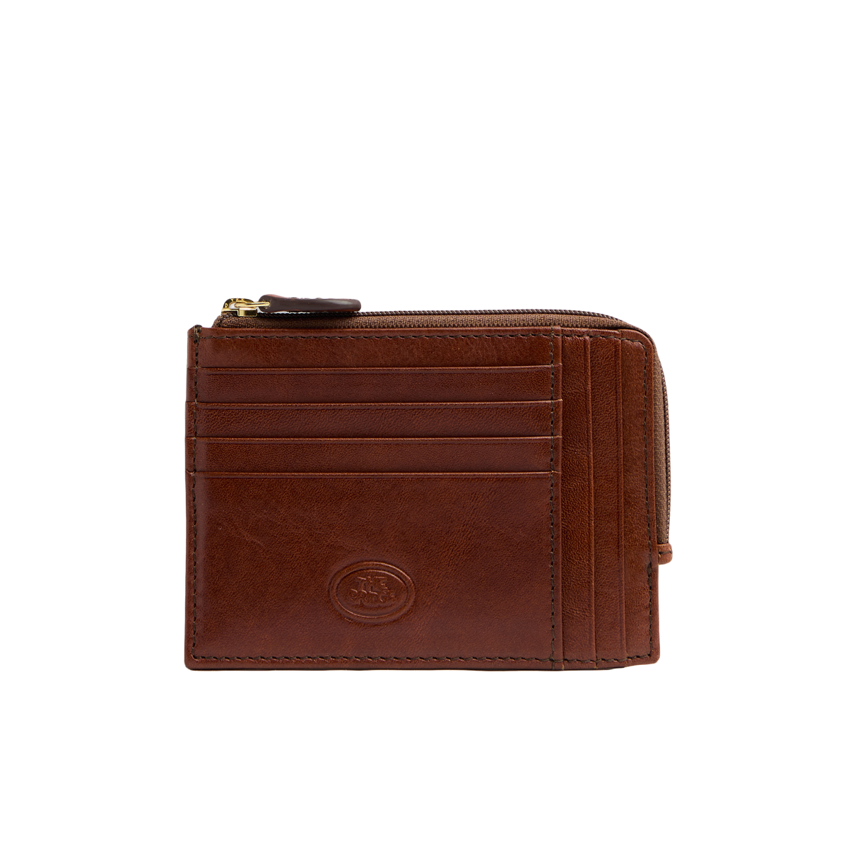 Portacarte in pelle con zip