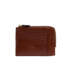 Portacarte in pelle con zip