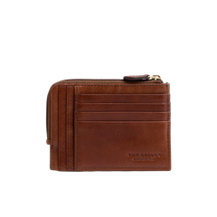 Portacarte in pelle con zip
