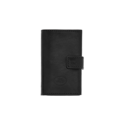 Portacarte in pelle a scatto con protezione rfid
