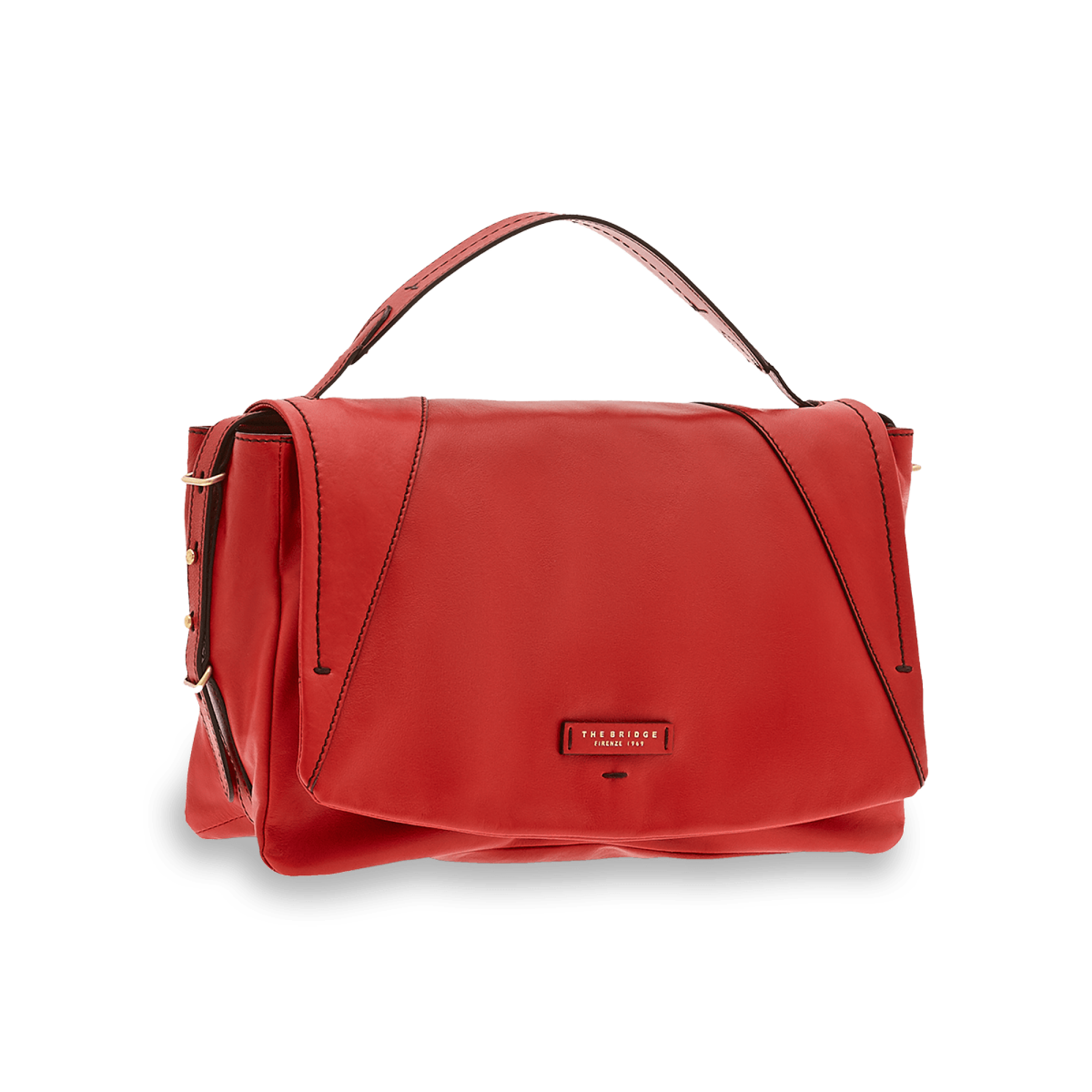 The Bridge,  satchel bag rosso ciliegia/oro 0439304N.9I