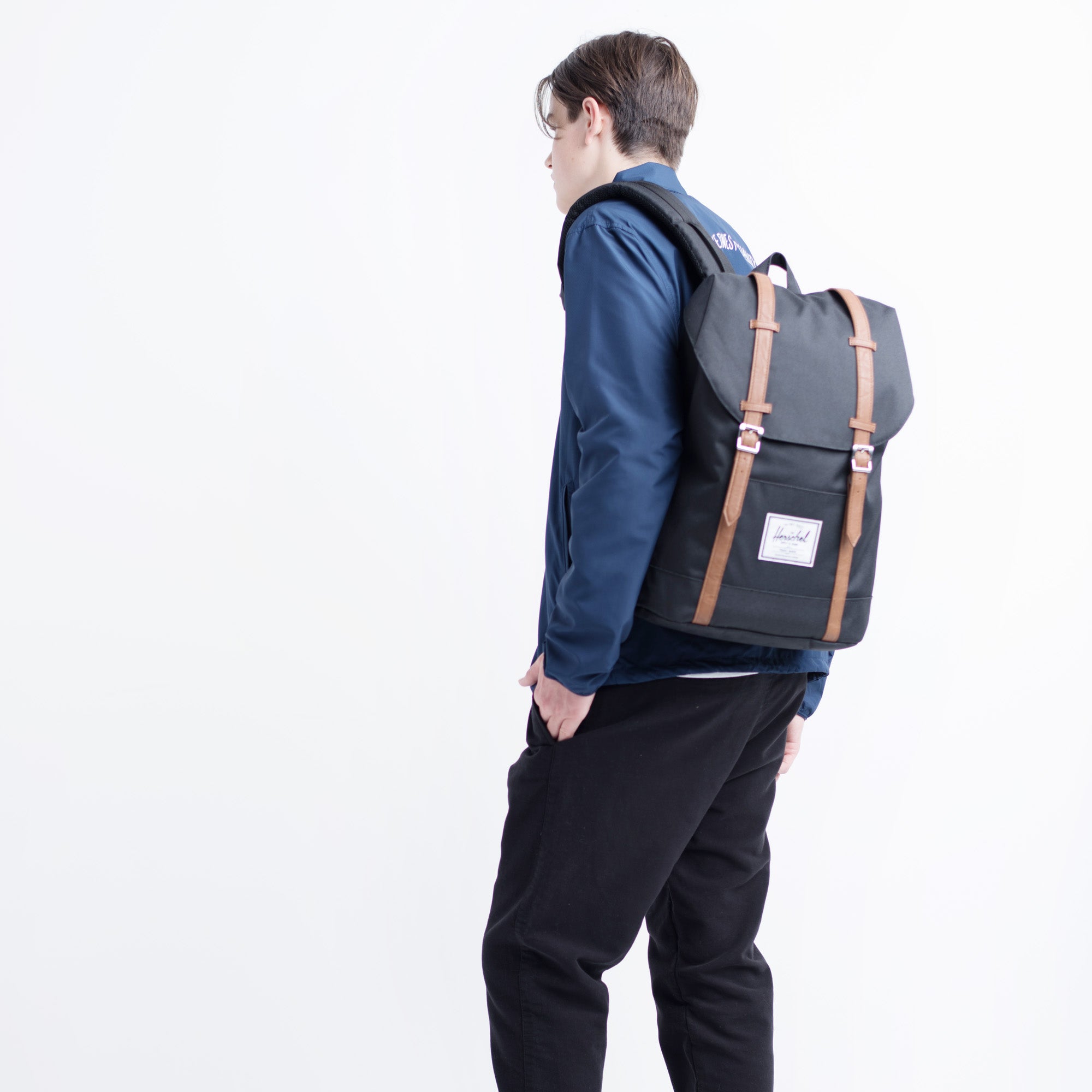 Herschel Retreat Backpack Black/tan Synthetic Leather 66419038600001  10066-00001-OS zaino herschel 