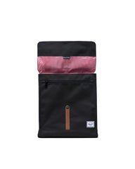 herschel Zaino City Mid-Volume nero / pelle sintetica marrone chiaro 10486-00001-OS 66419048600001