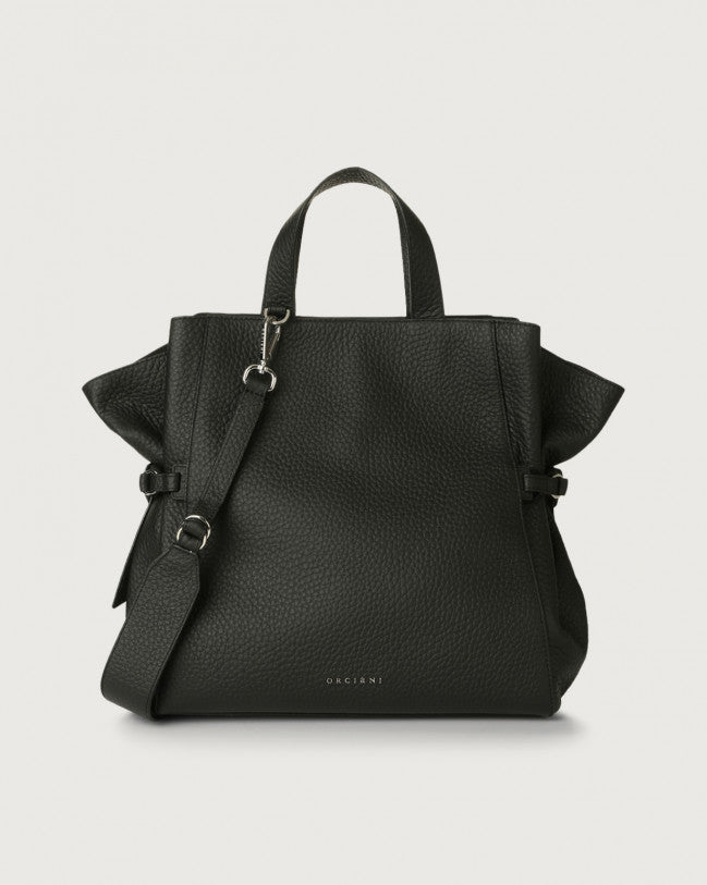Orciani Borsa A Mano Media Fan Soft In Pelle Nero B02067SOF-NER