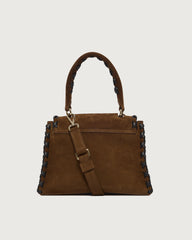 Borsa Sveva Peach Cross Small a mano in suede con tracolla