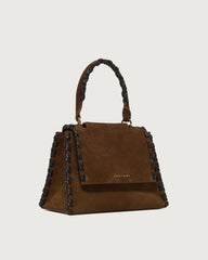 Borsa Sveva Peach Cross Small a mano in suede con tracolla