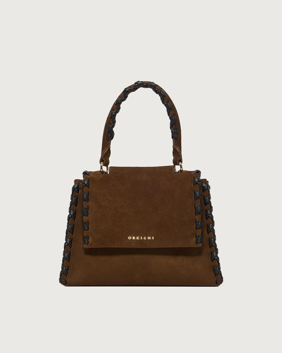 Borsa Sveva Peach Cross Small a mano in suede con tracolla
