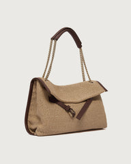 Borsa Venus Zanzibar Midi a spalla in tessuto e pelle
