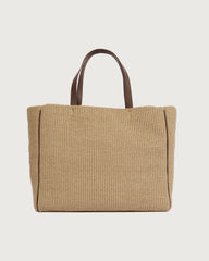 Borsa Her-O Shopper Zanzibar a spalla in tessuto e pelle