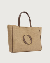 Borsa Her-O Shopper Zanzibar a spalla in tessuto e pelle