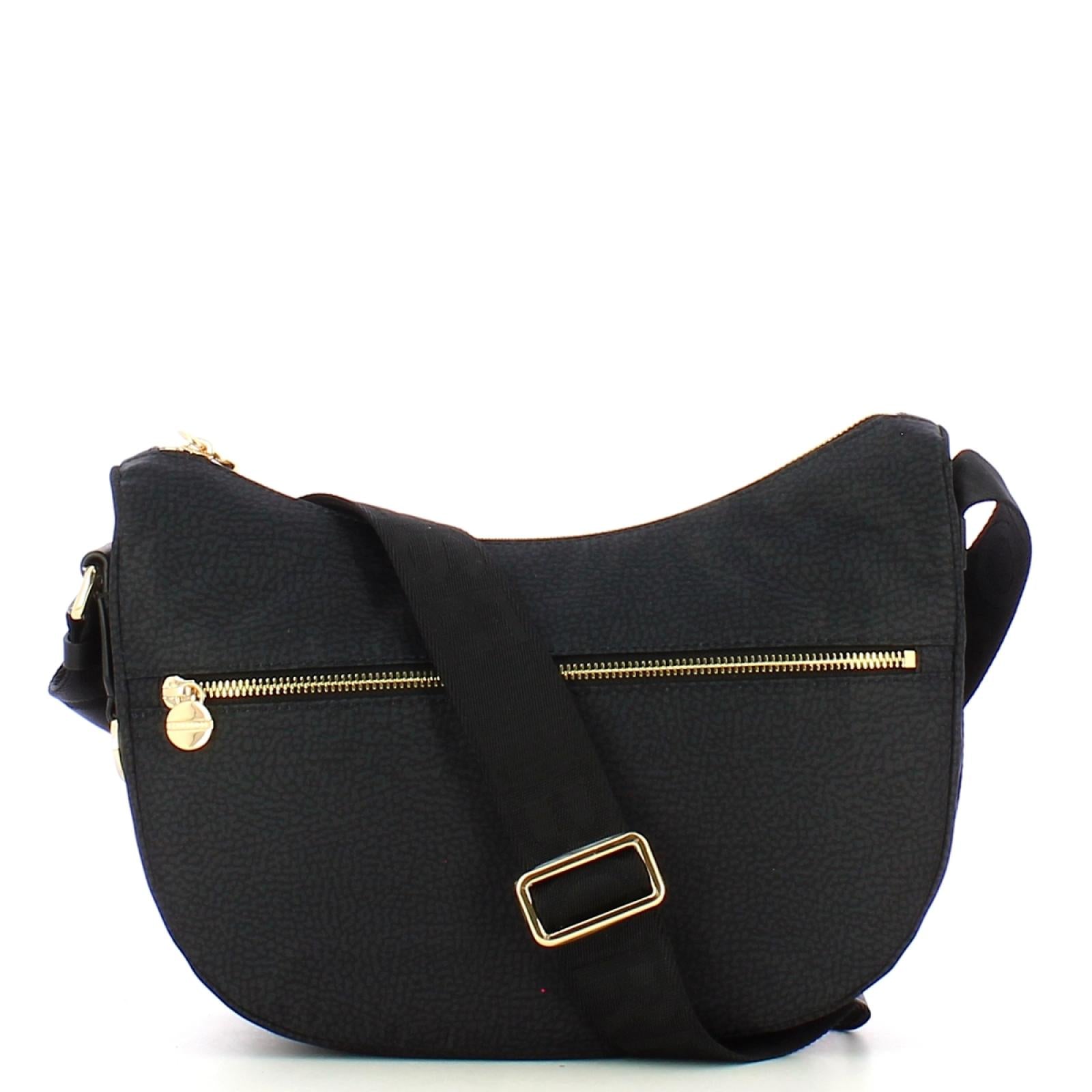 BORBONESE 934107I15Y66 - Borsa Luna Bag Small con taschino Dark Black