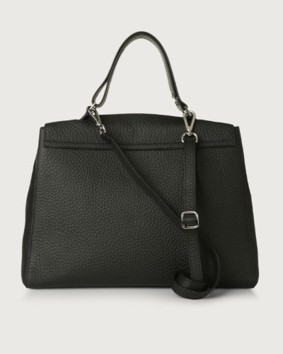 Orciani Sveva Soft Large Shoulder Bag In Leather With Black Shoulder Strap BT1979SOF-NER