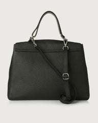 Orciani Sveva Soft Large Shoulder Bag In Leather With Black Shoulder Strap BT1979SOF-NER