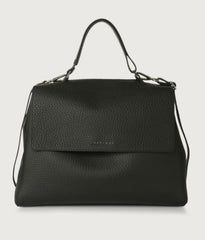 Orciani Sveva Soft Large Shoulder Bag In Leather With Black Shoulder Strap BT1979SOF-NER