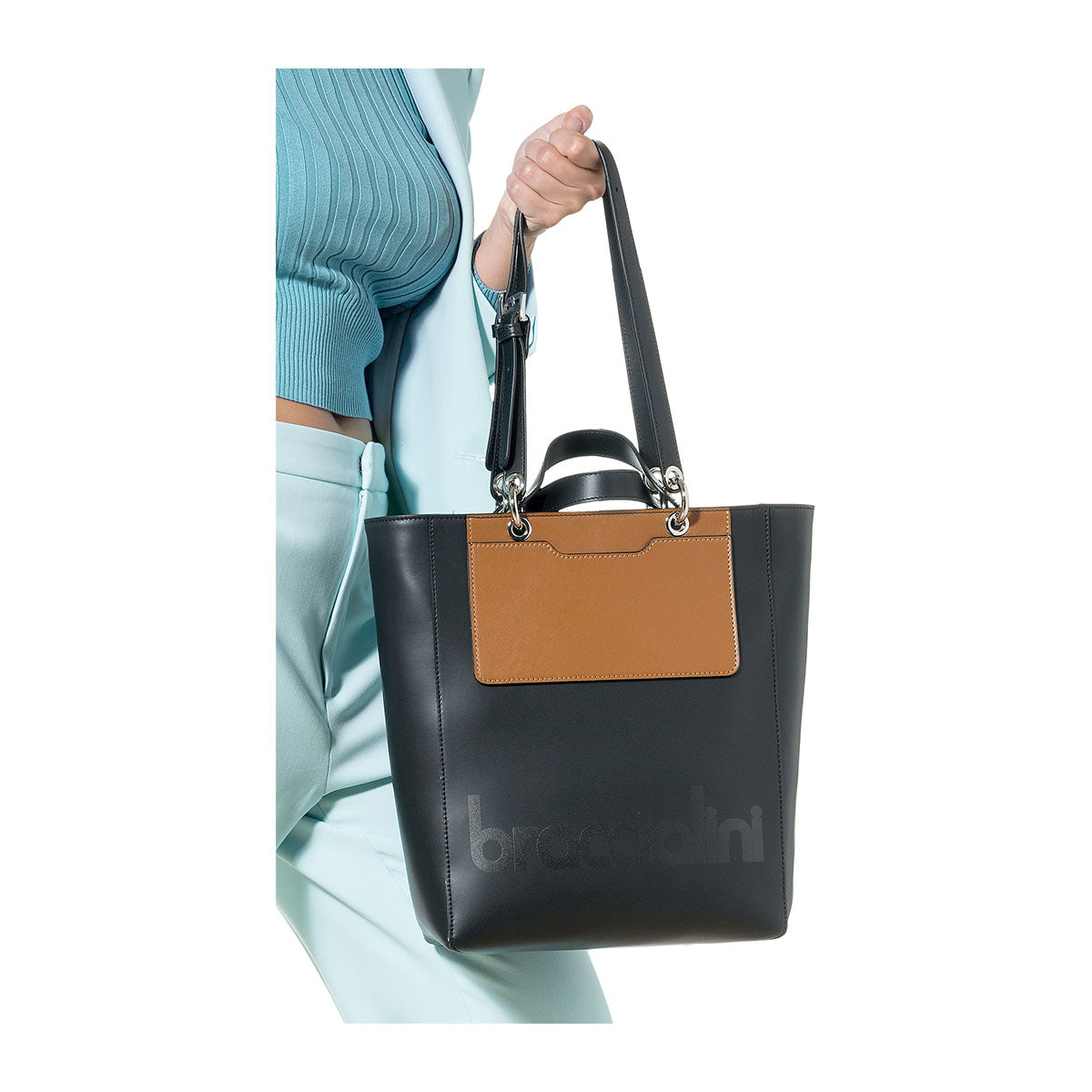 Braccialini Borsa Tote My One Nero/Cuoio B14690 PP3049