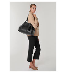 Borbonese Aspen Medium In Pelle Borbonissima Nero/nero 914061J62150 borbonese borsa donna in pelle