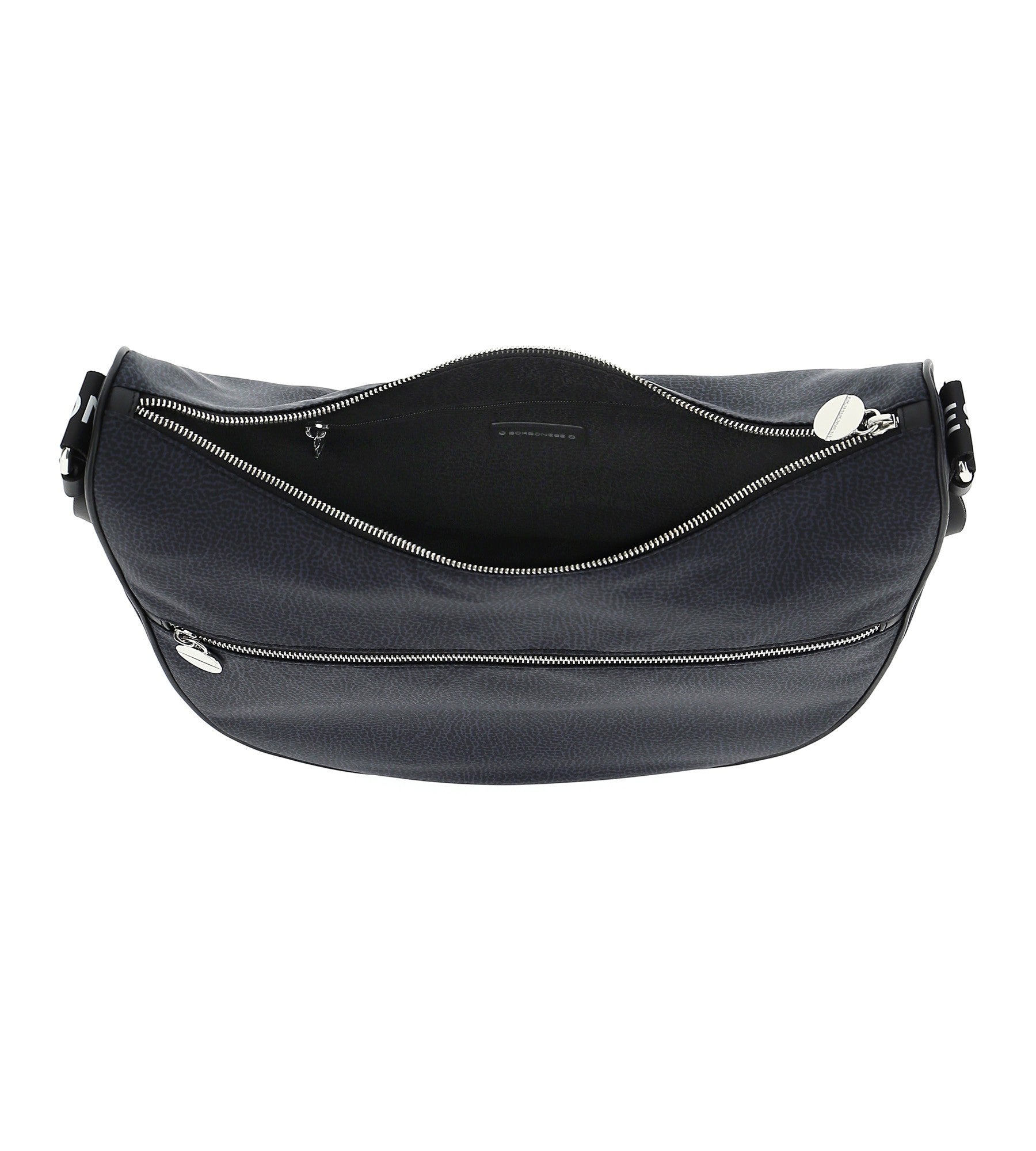 Borbonese Luna Bag Medium In Jet Op Nero/nero 933392296150 borbonese borsa donna 