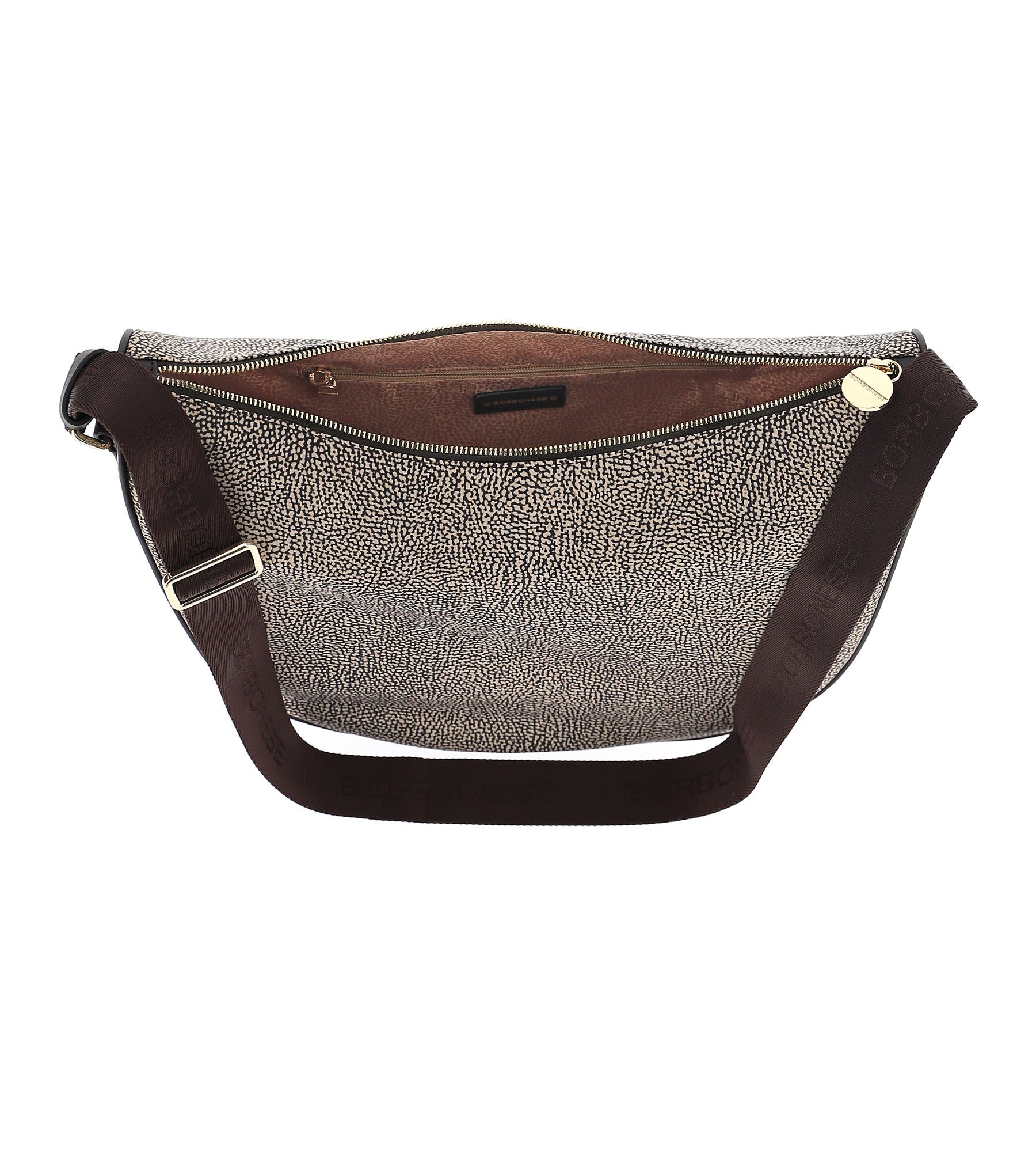 Borbonese Lunabag Medium In Jet Op Op Classico/marrone 934412296C45 borbonese borsa donna