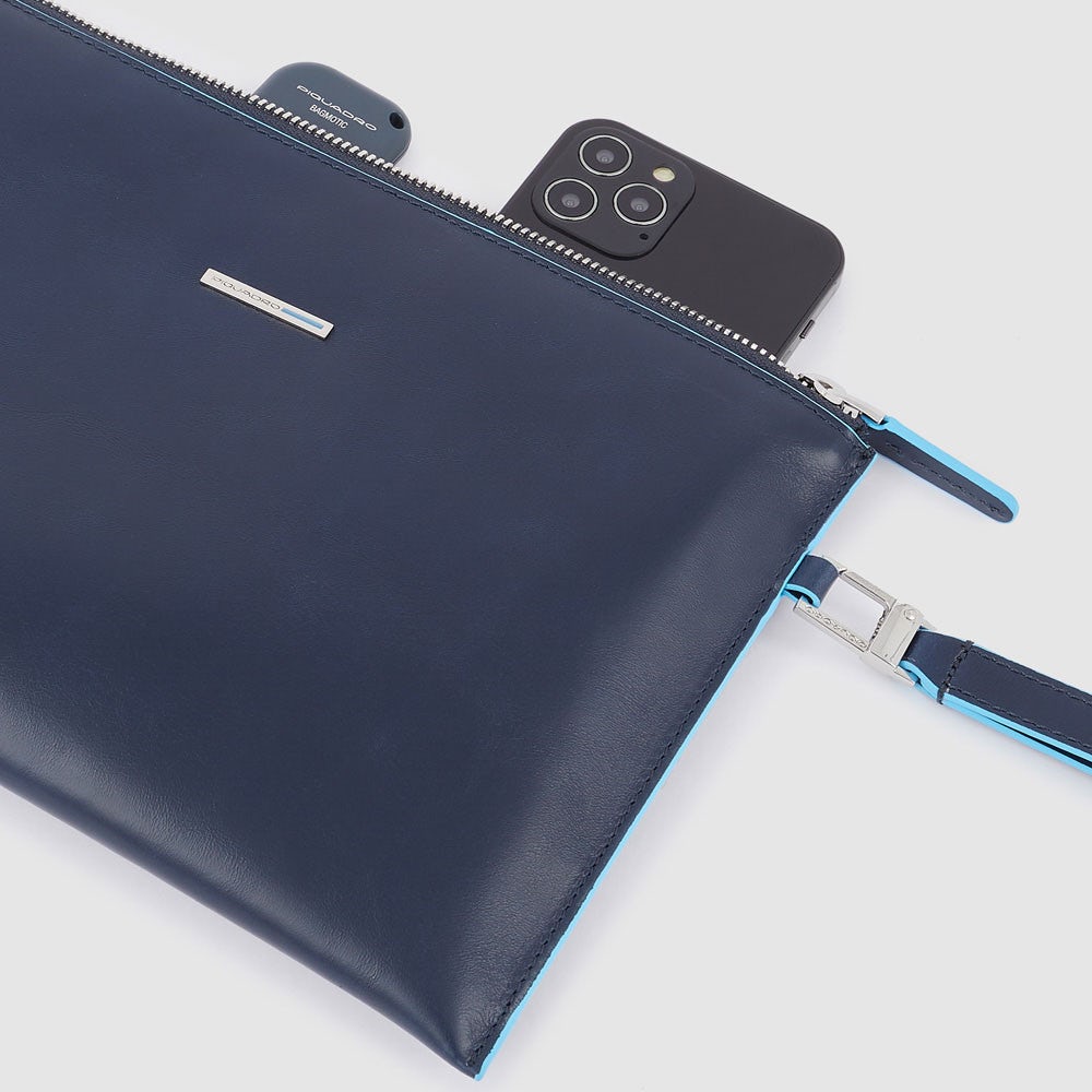 Piquadro AC5099B2/BLU2 Pochette Uomo Sottile Porta Ipad®Mini Blu Notte
