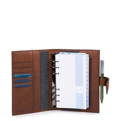 Piquadro Organizer Medio Con Patta, Porta Penne Cuoio Tabacco AG1076B3