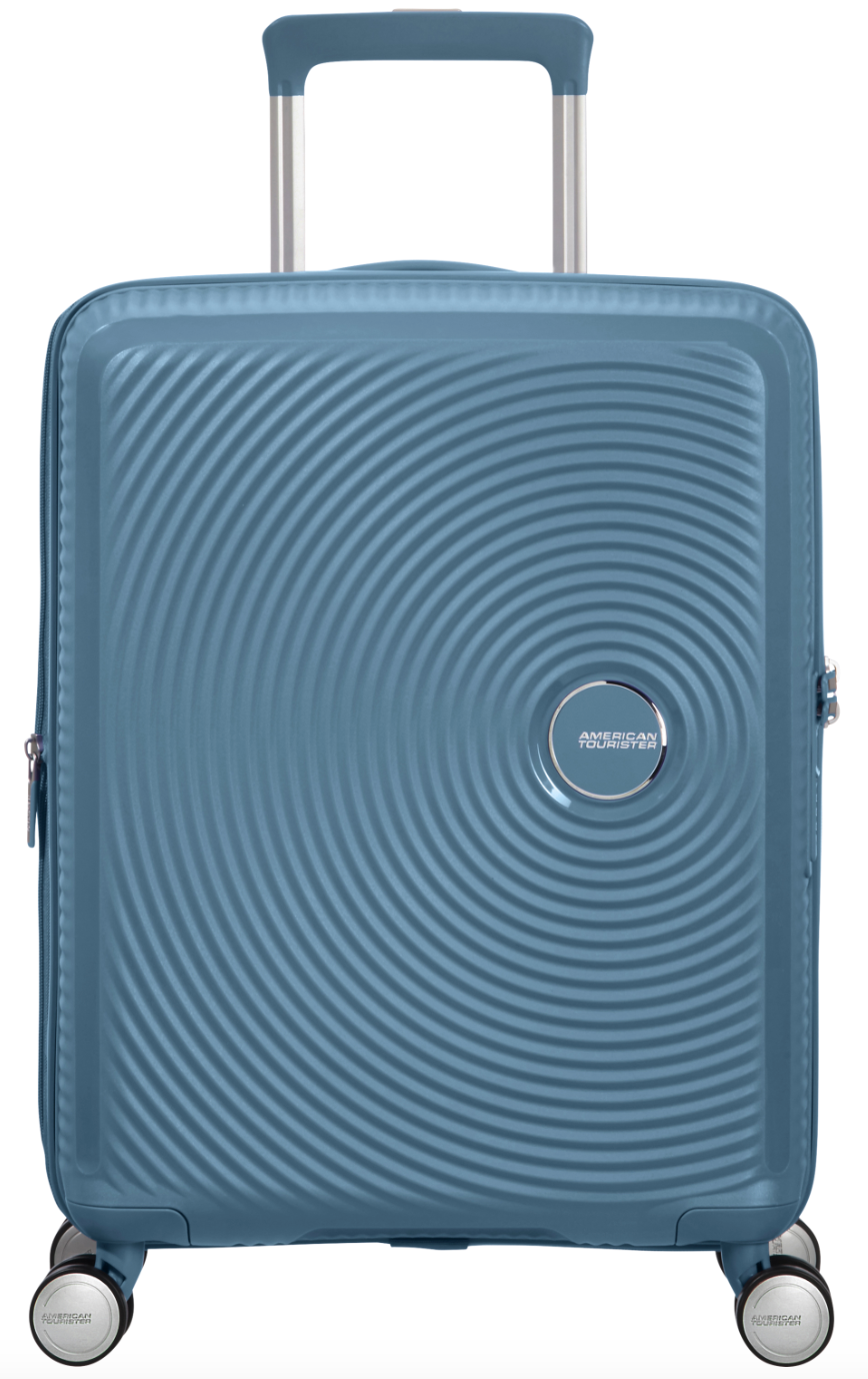 De Santis Trolley American Tourister Soundbox Spinner Stone Blue 88472-E612, Il trolley da cabina unico e perfetto per i tuoi viaggi