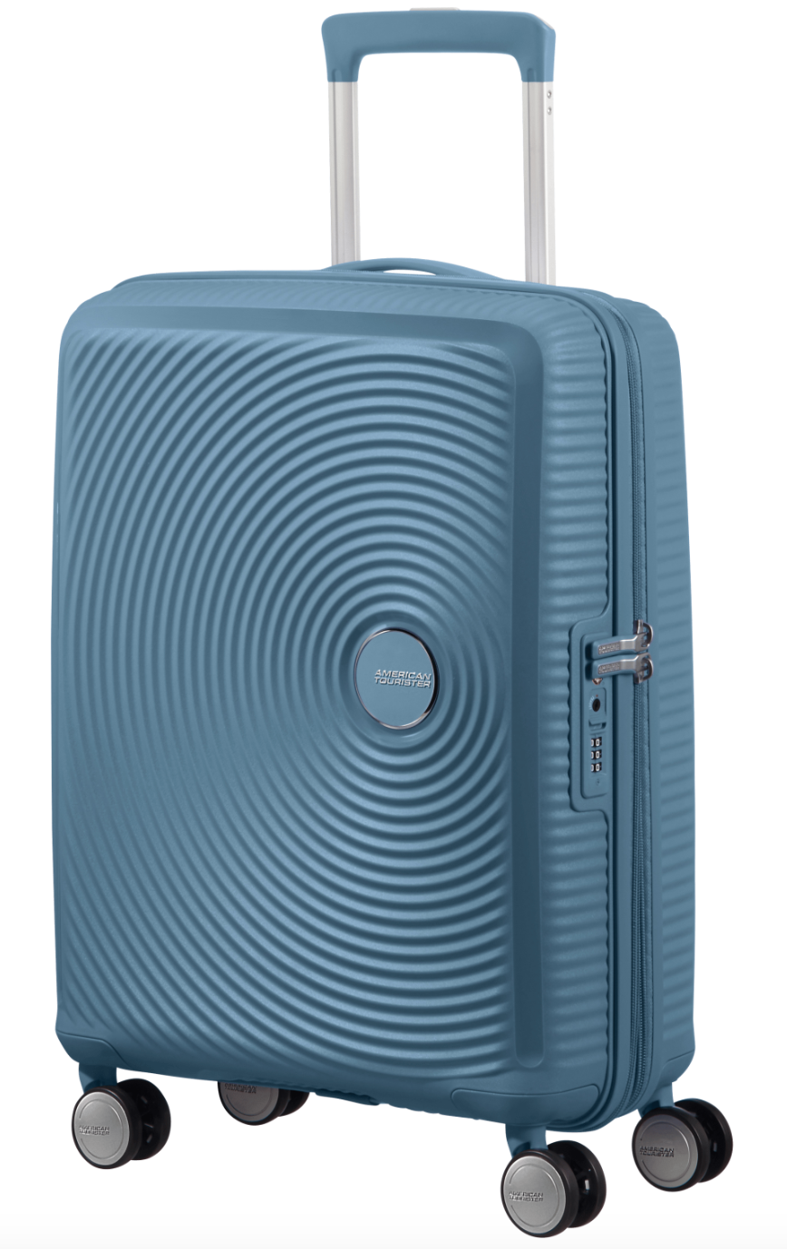 De Santis Trolley American Tourister Soundbox Spinner Stone Blue 88472-E612, Il trolley da cabina unico e perfetto per i tuoi viaggi