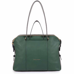 Borsa Tre Comparti In Pelle Verde/grigio/blu Piquadro BD4574W92/VE2