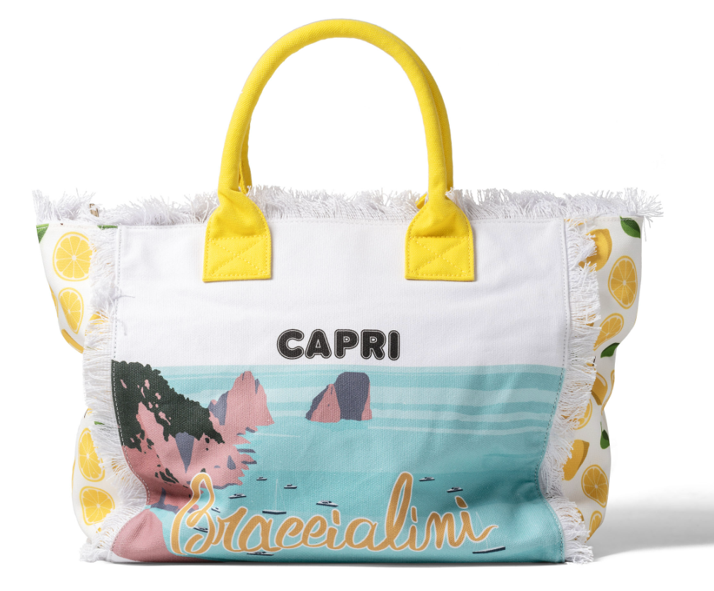 De Santis | Braccialini Collezione Summer B17725-TC3227 – Borsa estiva in canvas con stampa Capri