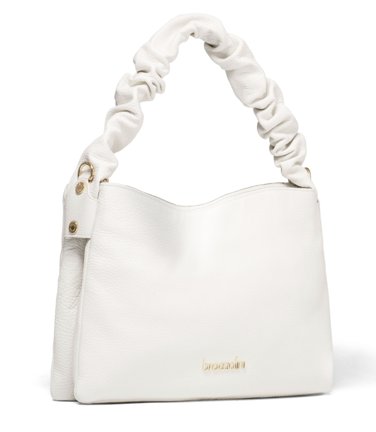 De Santis | Braccialini Linea Naomi Bianca B17740-PP001– Borsa in Pelle elegante e solare con doppia chiusura