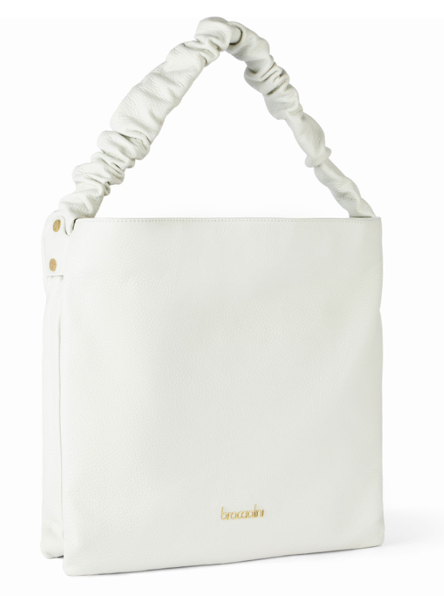 De Santis | Braccialini Linea Naomi Bianca B17741-PP001 – Borsa in Pelle elegante e solare con doppia chiusura