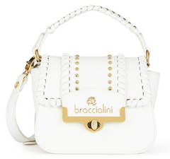 De Santis | Braccialini Linea Ribbon Bianca B17660-YY001 – Borsa in pelle, da utilizzare a mano o con tracolla
