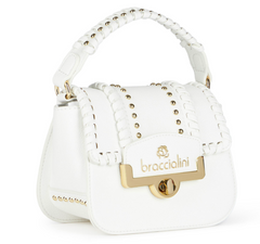 De Santis | Braccialini Linea Ribbon Bianca B17660-YY001 – Borsa in pelle, da utilizzare a mano o con tracolla
