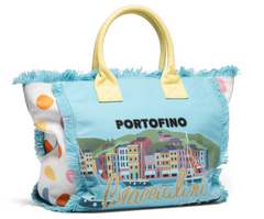 De Santis | Braccialini Collezione Summer B17725-TC3229 – Borsa estiva in canvas con stampa Portofino