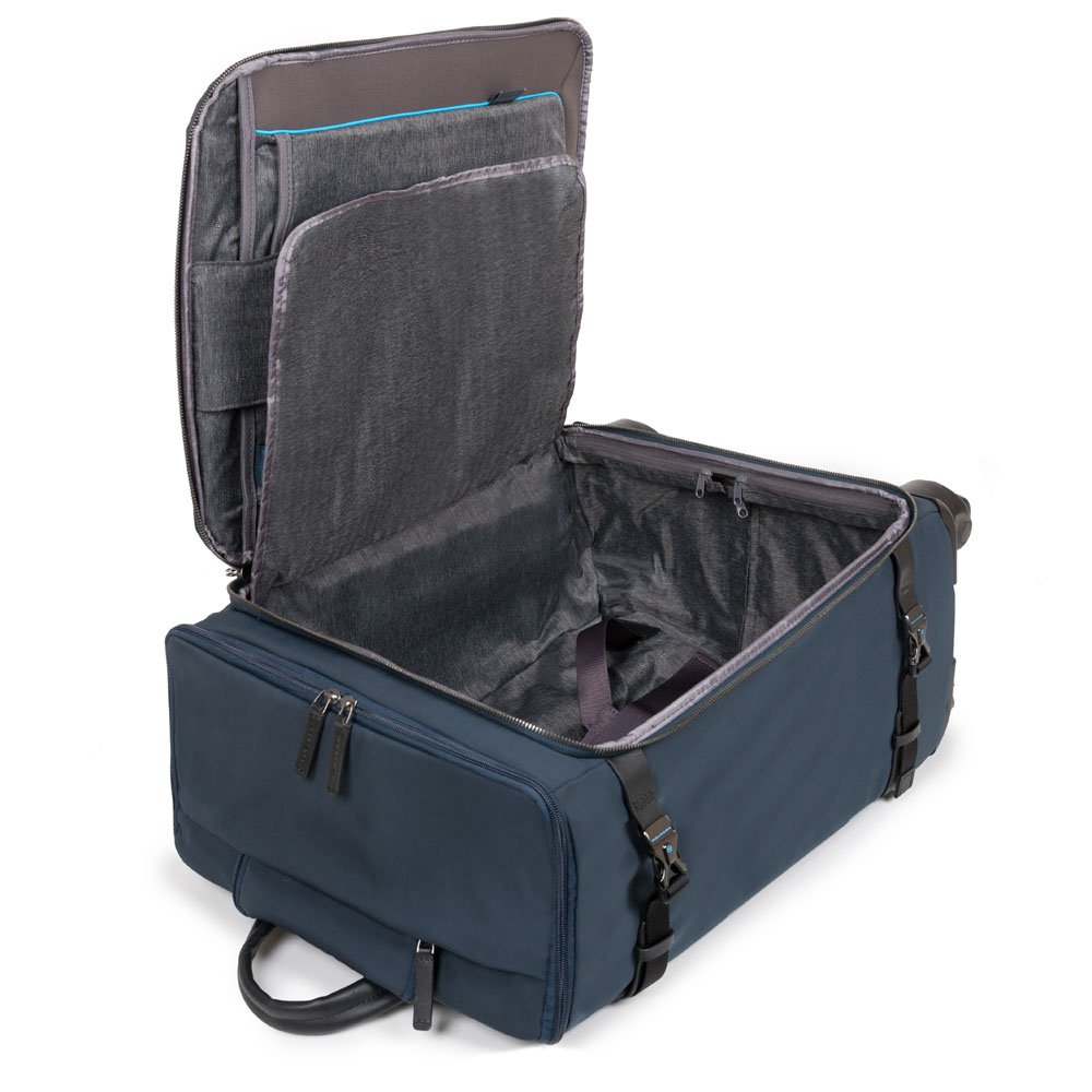 Piquadro Trolley Cabina A Quattro Ruote Con Porta Computer E Porta Ipad®Air/pro 10,5 Con Lucchetto Tsa Pierre Blu BV4320W80T