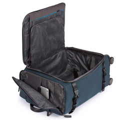 Piquadro Trolley Cabina A Quattro Ruote Con Porta Computer E Porta Ipad®Air/pro 10,5 Con Lucchetto Tsa Pierre Blu BV4320W80T