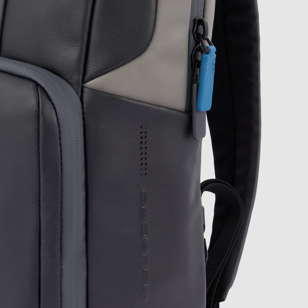 Piquadro CA3214UB00 - Zainetto Porta Pc E Porta Ipad®10,5"/Ipad 9,7" Con Nero-Grigio
