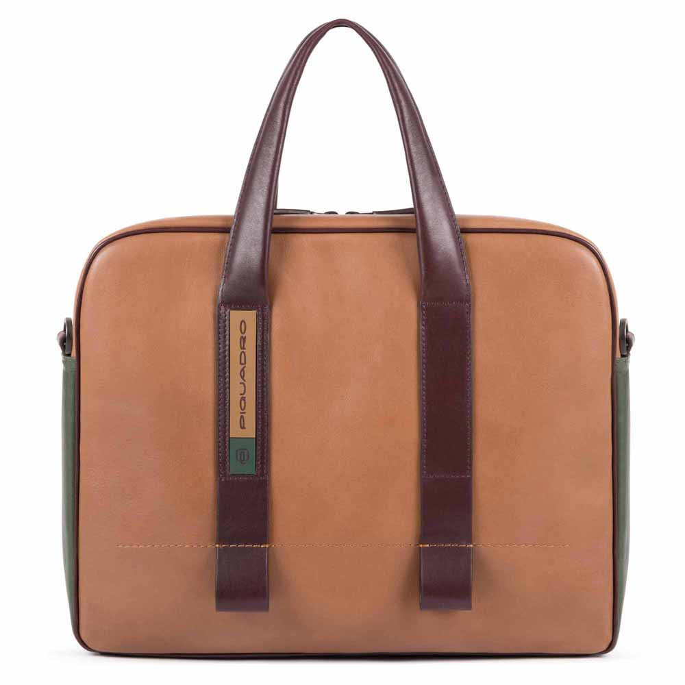 Cartella Sottile A Due Manici Beige Scuro/verde Piquadro CA4098W105/BEVE