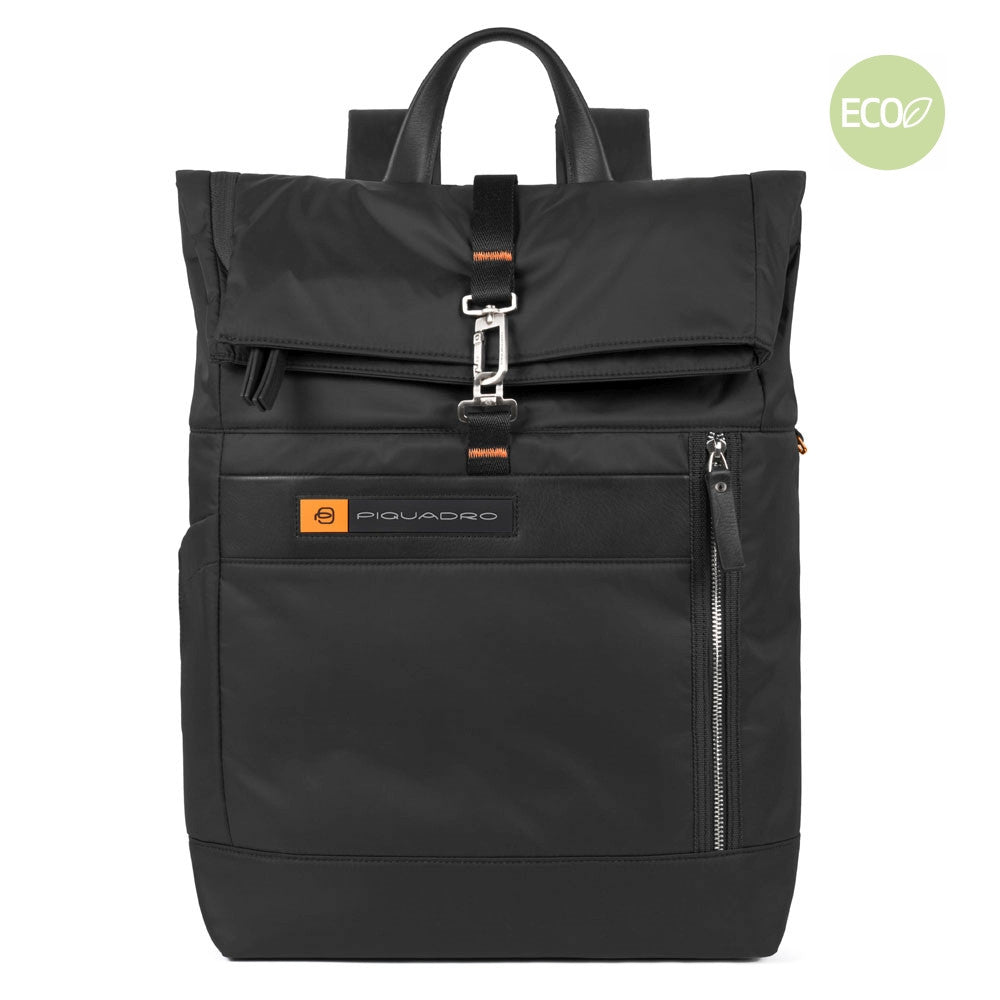 Zaino Roll Top In Nylon Rigenerato Porta Pc Nero Piquadro CA4451BIO/N