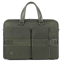 Cartella A Due Manici Porta Computer E Porta Ipad Verde Militare Piquadro CA4470S107/VE