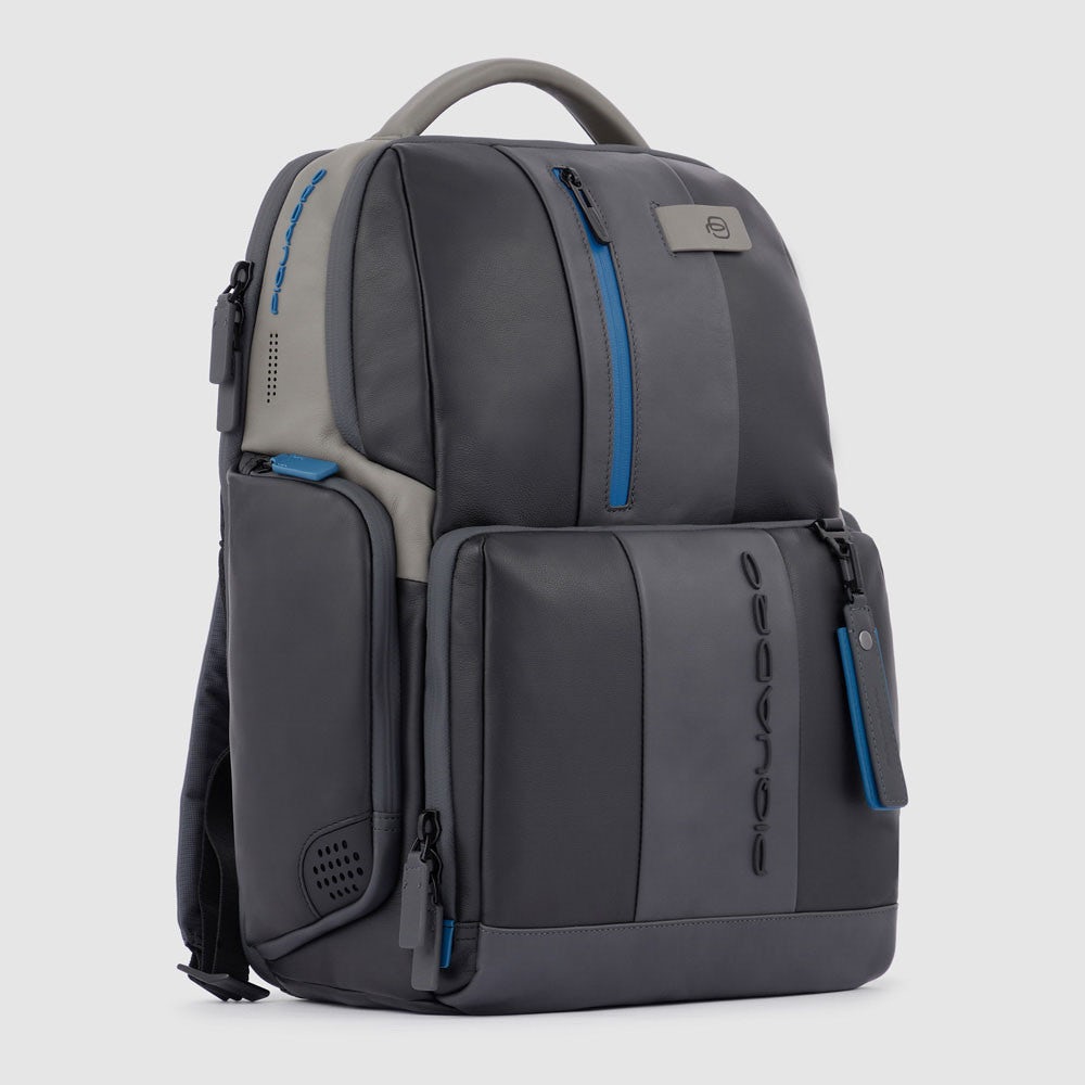 Piquadro CA4532UB00 - Zaino Fast-Check Porta Pc/Ipad® Personalizzabile Nero-Grigio