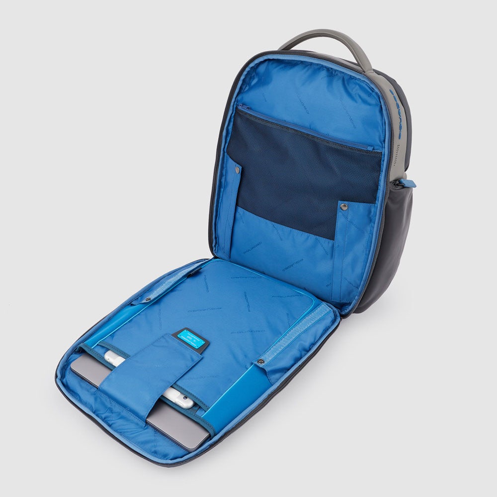 Piquadro CA4532UB00 - Zaino Fast-Check Porta Pc/Ipad® Personalizzabile Nero-Grigio