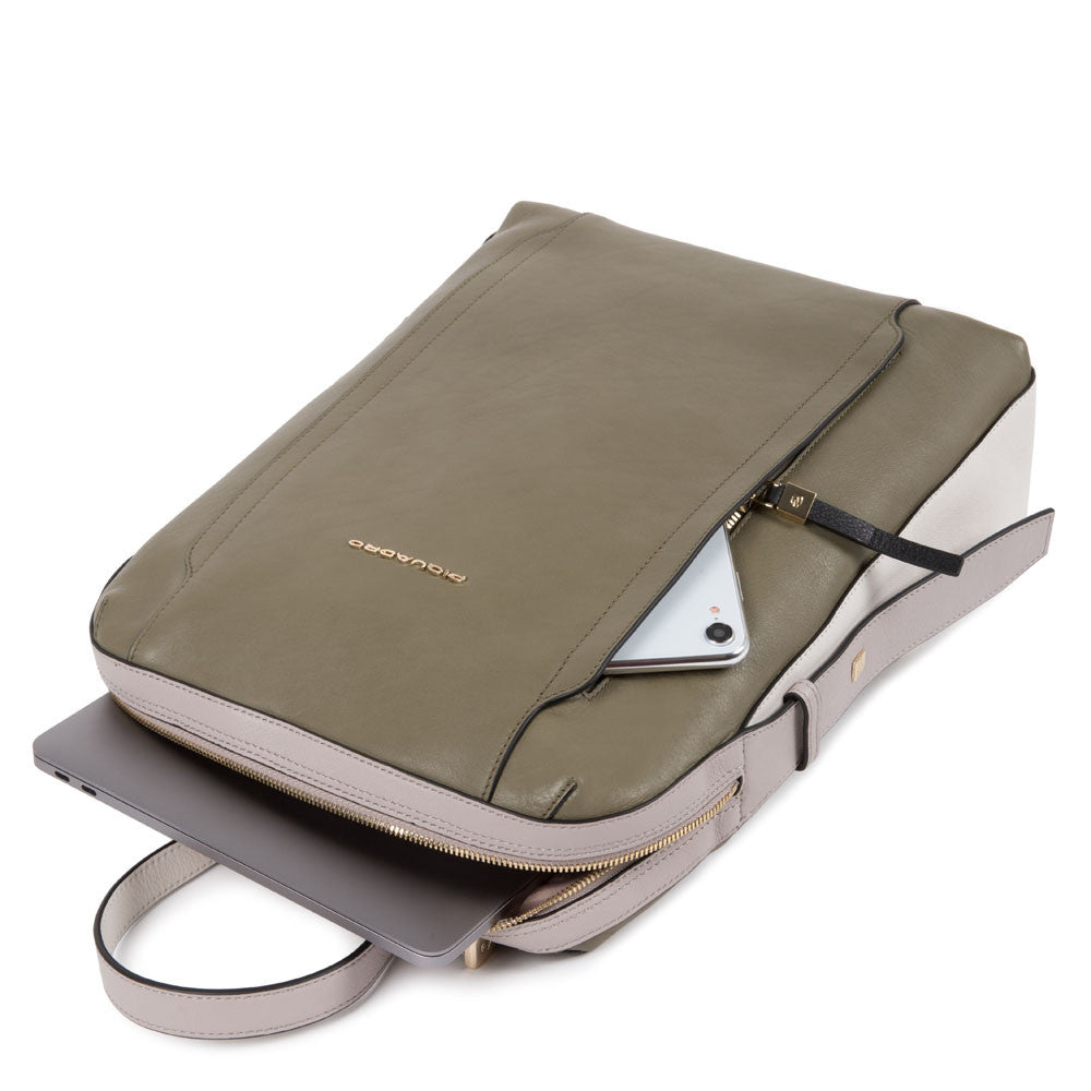 Piquadro Zaino In Pelle Verde/beige Chiaro CA4576W92/VEBE