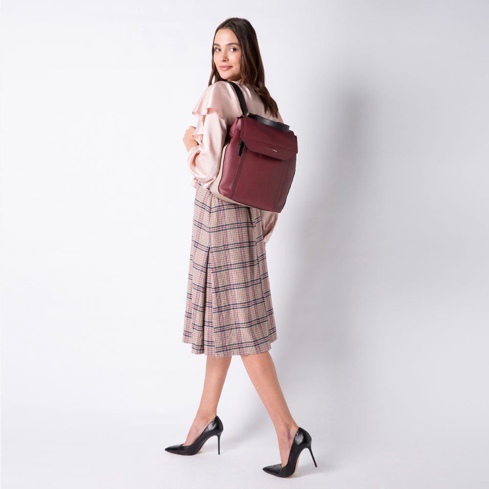 Zaino Con Patta In Pelle Rosso Mattone Piquadro CA4579W92/R
