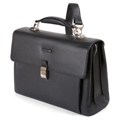 Piquadro Cartella Rigida A Tre Soffietti Porta Computer Nero CA4745MO/N PIQUADRO BORSA UOMO VENTIQUATTRORE PORTA PC IN PELLE CON TRACOLLA AMOVIBILE