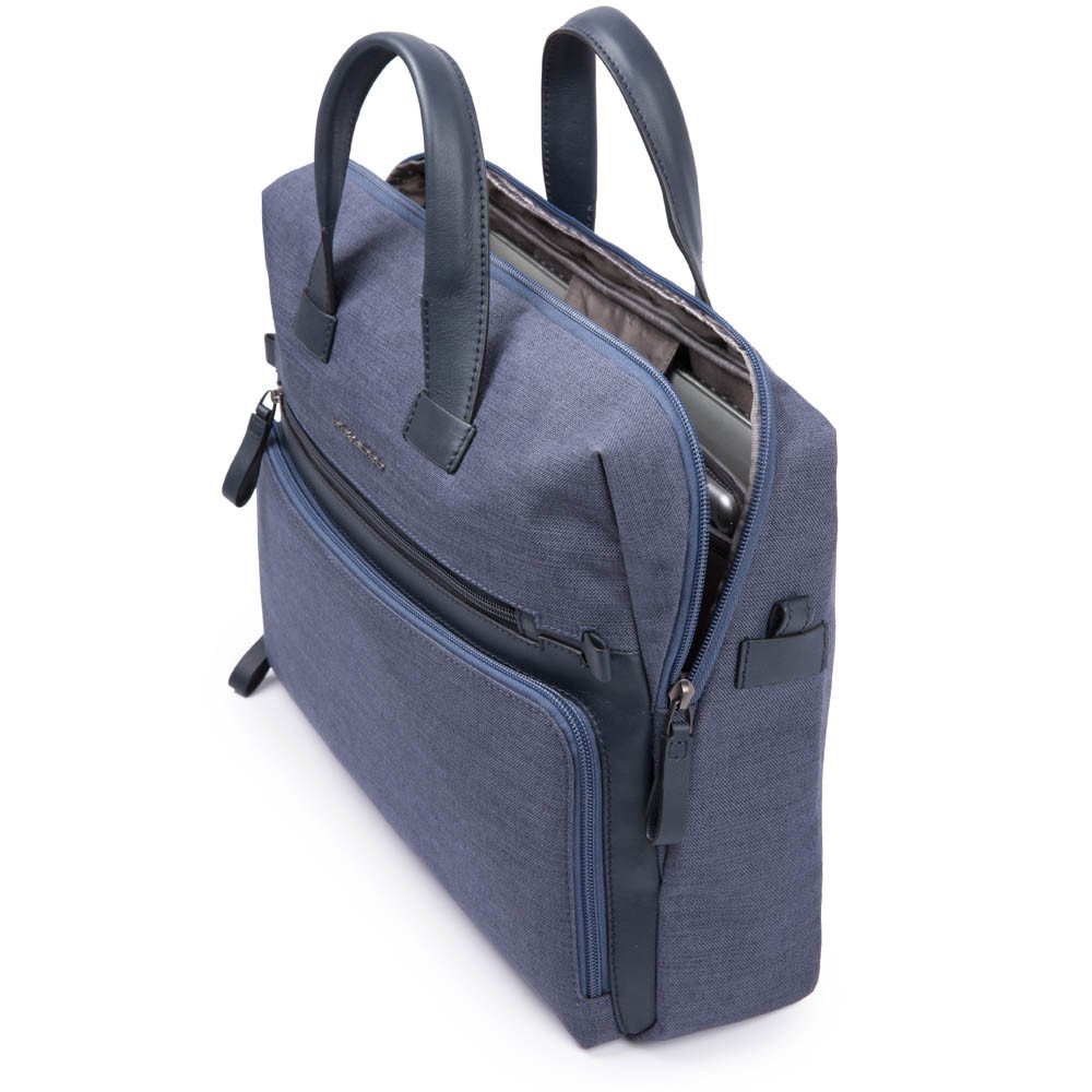 Piquadro Cartella Due Manici In Pelle E Tessuto Nero CA4844W98/N