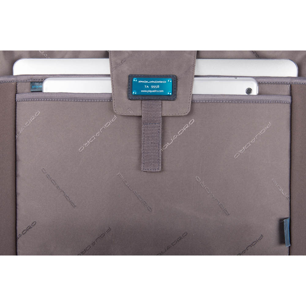 Piquadro Cartella Due Manici In Pelle E Tessuto Nero CA4844W98/N