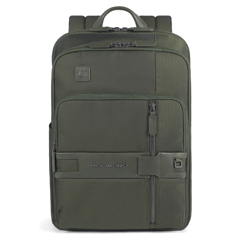 Zaino Porta Computer E Porta Ipad A Due Scomparti Verde Militare Piquadro CA4918S107/VE