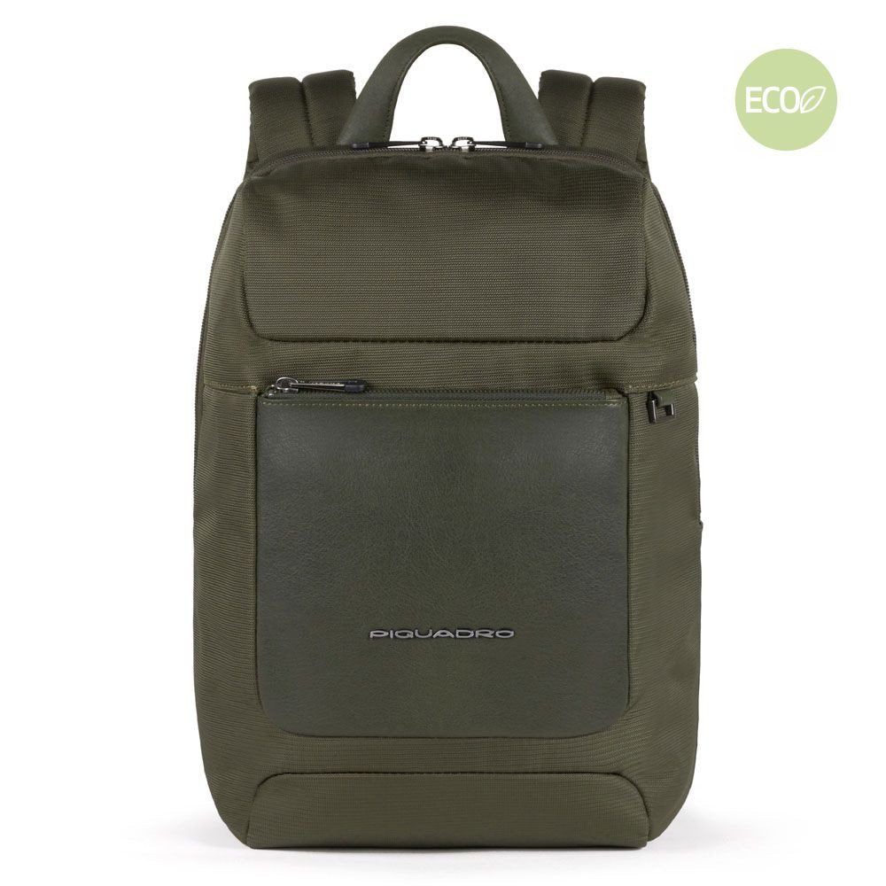 Zainetto Porta Computer In Pelle Piquadro Verde Oliva CA5315S115/VE